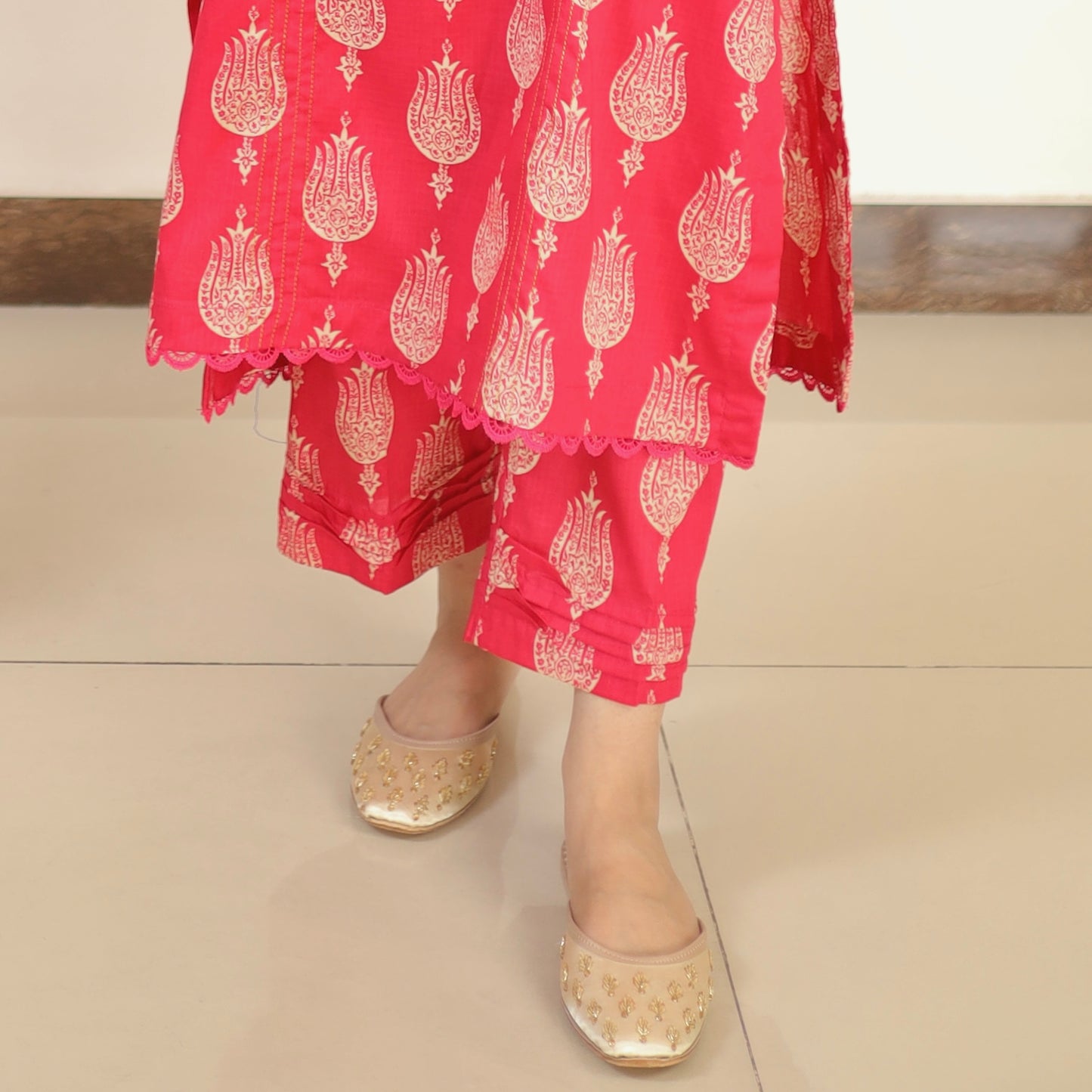 PINK CO-ORD 2 PCS READY TO WEAR SET SUMMER PRET 2024 (S-24006)