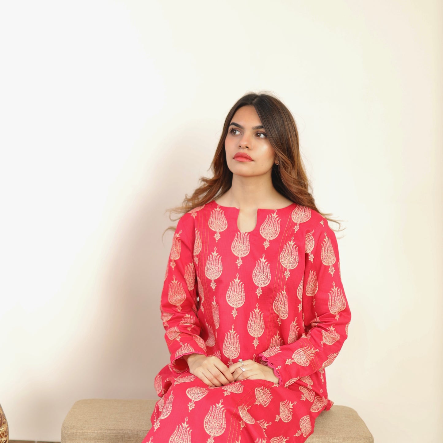 PINK CO-ORD 2 PCS READY TO WEAR SET SUMMER PRET 2024 (S-24006)