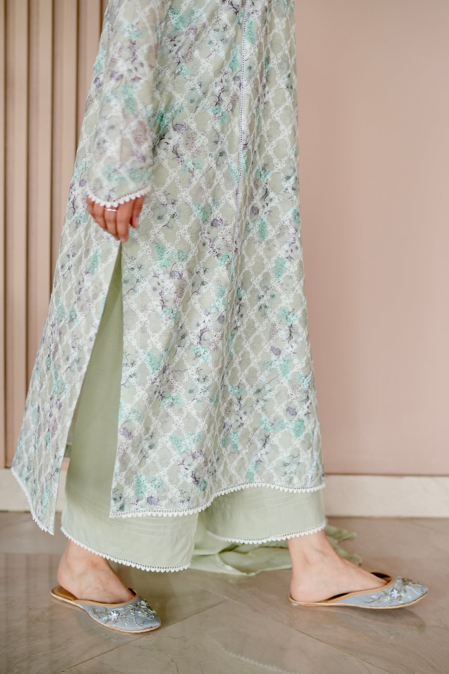 SAGE BREEZE EMBROIDERED 3 PCS LAWN SET (S-12205)