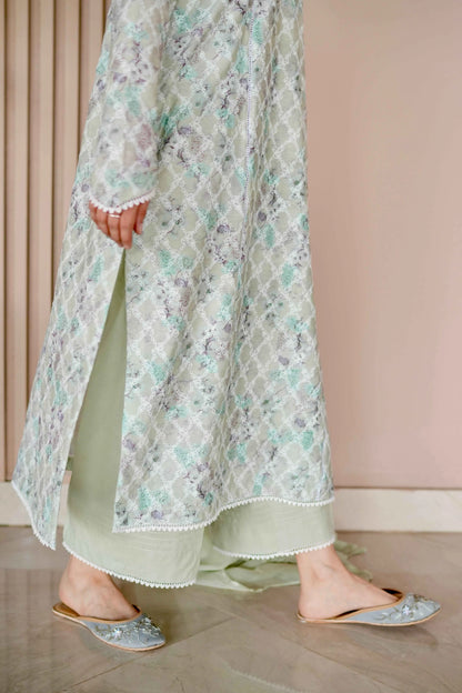 SAGE BREEZE EMBROIDERED 3 PIECES LAWN SET cloth detail - Meryl Wear