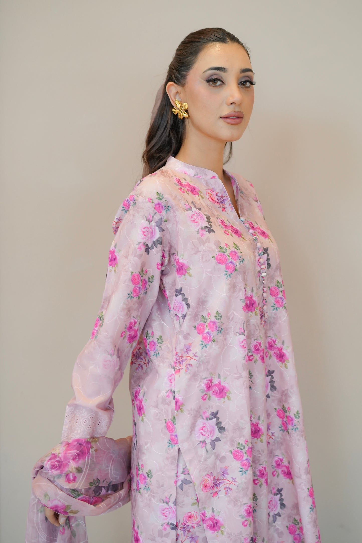 PINK BLUSH EMBROIDERED 3 PCS LAWN SET (S-12235)