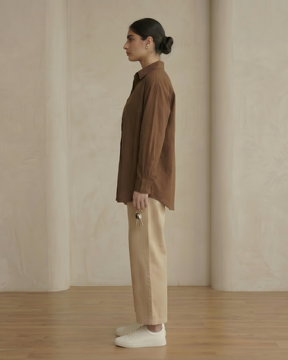 Brown Button Down Shirt for Women | Casual & Formal Wear Meryl Wear Brown Button Down Shirt for Women | Casual & Formal Wear Meryl Wear