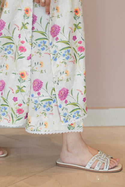 Embroidered chiffon dupatta floral lawn dress – Meryl Wear