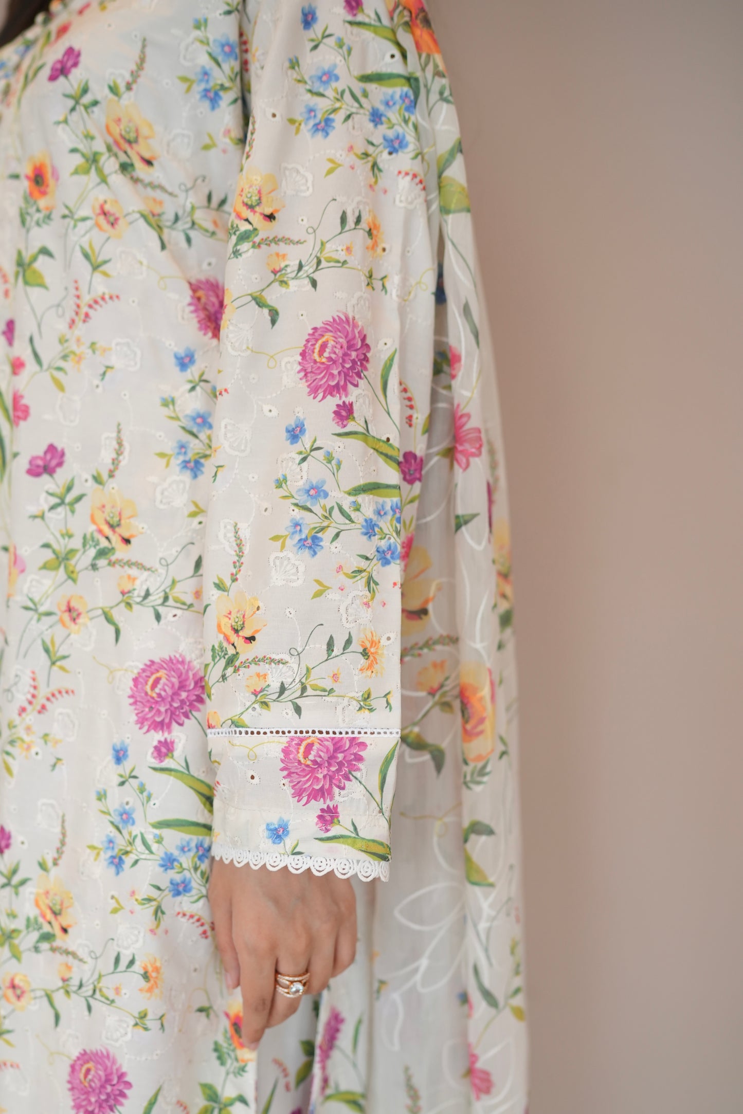 FLORAL HAZE EMBROIDERED 3 PCS LAWN SET (S-12255)