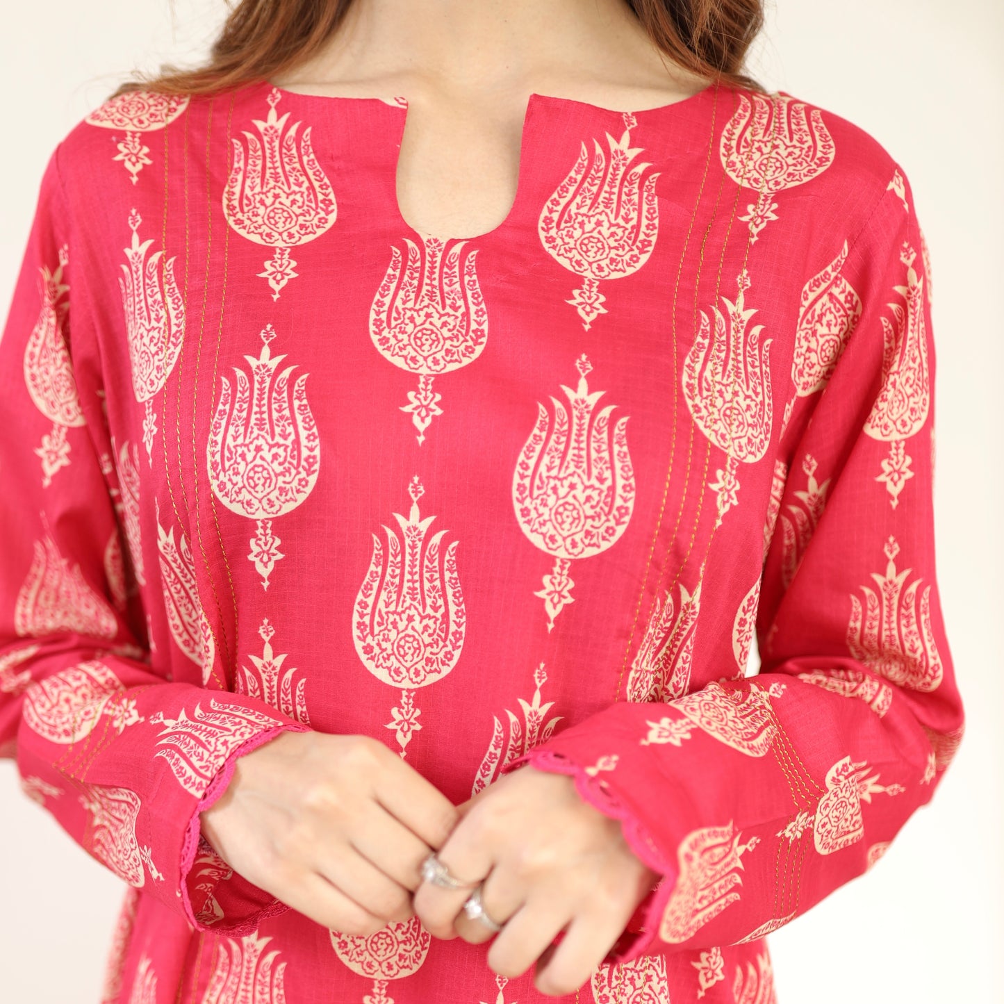 PINK CO-ORD 2 PCS READY TO WEAR SET SUMMER PRET 2024 (S-24006)