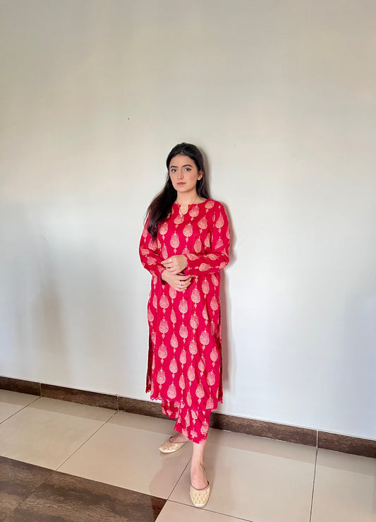PINK CO-ORD 2 PCS READY TO WEAR SET SUMMER PRET 2024 (S-24006)